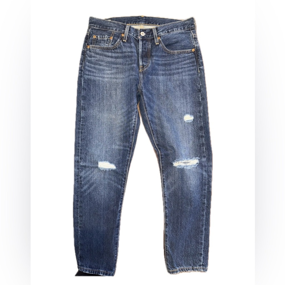 Levi’s Women’s 501 27 x 28 Blue Ankle Distressed Jeans